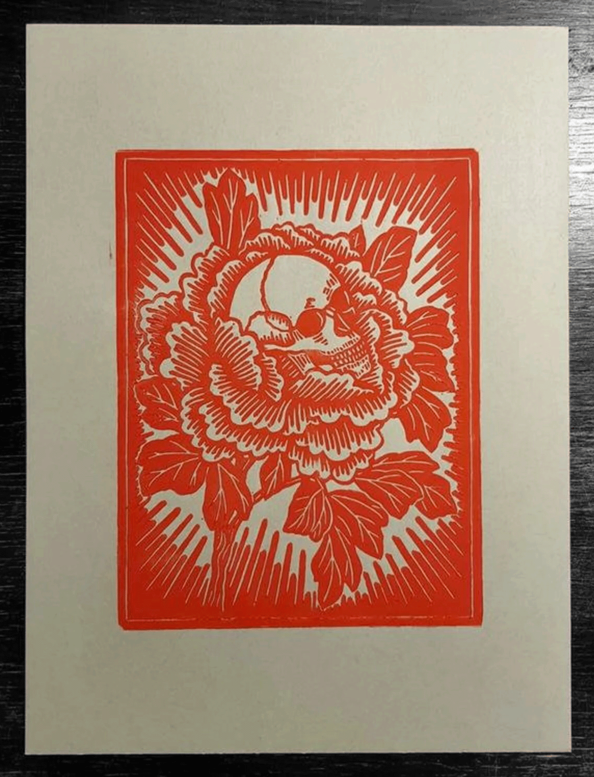 Skull and peony