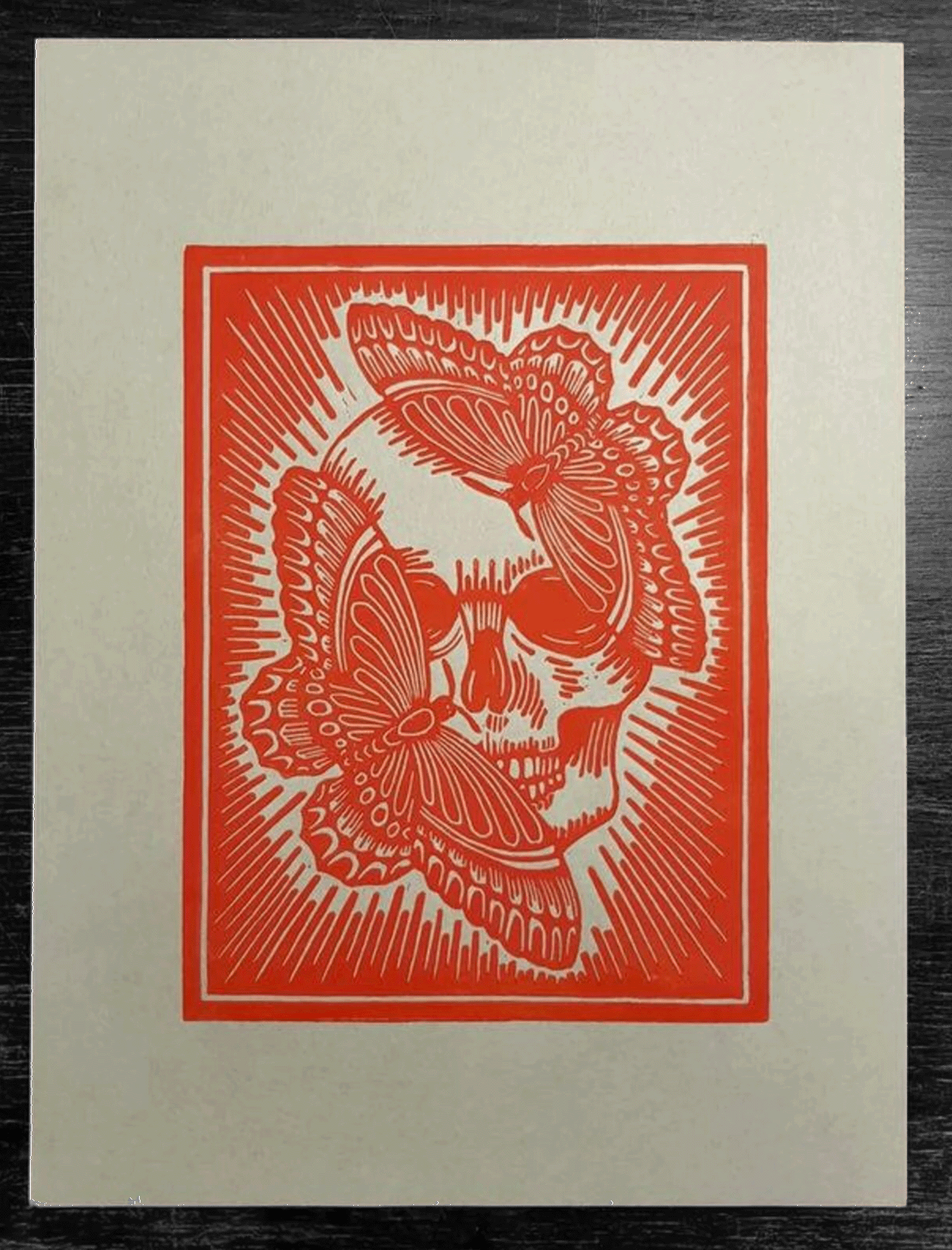 Skull and butterflies